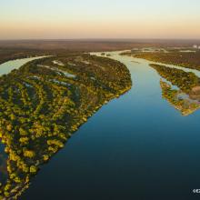 Aerial view of the Zambezi river