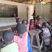 Rebecca Lokuli leads her classroom in the northern DRC.
