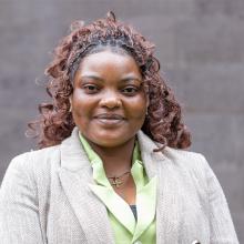 AWF Communications Officer Manda Nfor at the meeting of the Subsidiary Body on Scientific, Technical and Technological Advice.