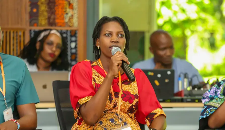 Maraika Amabile speaking during the 2024 AWF-Wall Leadership and Management Fellowship.