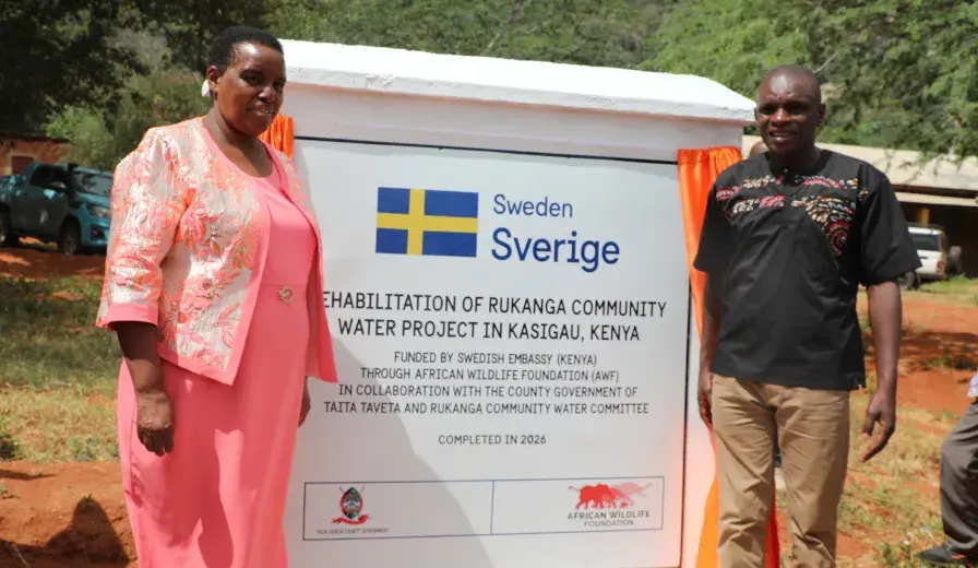 Signage for the Rukanga Community Water Project in Southern Kenya.