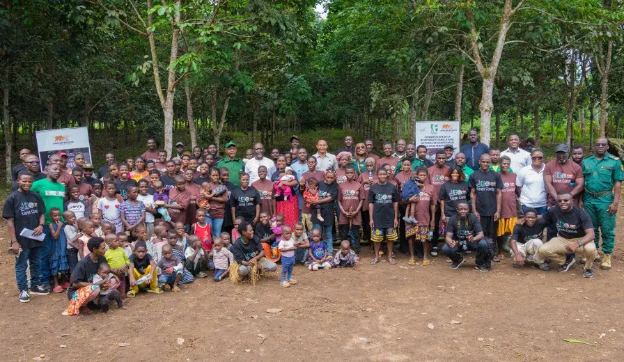 The Indigenous community of Nyamabande in Cameroon's Campo Ma'an landscape. 
