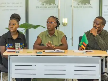 Some of the fellows from the AWF Wall Youth Leadership and Management Fellows 2025 cohort during one of the training sessions 