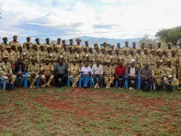 Group photo during the first responders training for newly recruited KWS rangers at Lake Jipe grounds