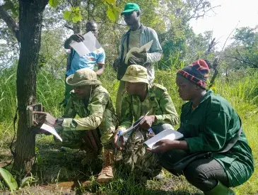 Ecoguards collecting data during Willdlife Survey