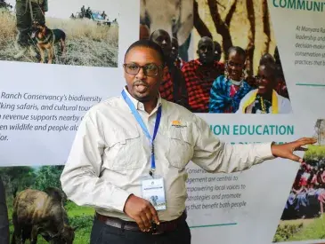 Pastor Magingi, AWF Tanzania Country Coordinator during one of his presentations