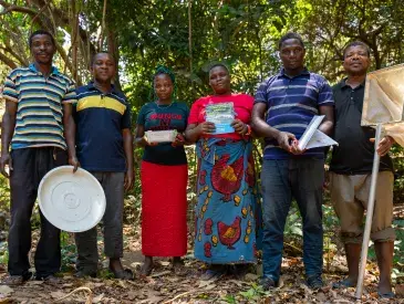 Naomi Kassim Mayowera, center right, with other members of a local water users association in the Kilombero Valley.