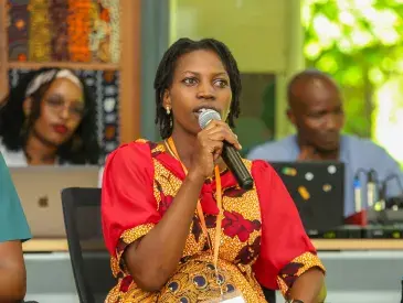 Maraika Amabile speaking during the 2024 AWF-Wall Leadership and Management Fellowship.