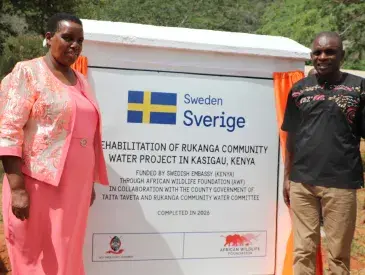 Signage for the Rukanga Community Water Project in Southern Kenya.