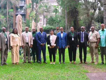 A gathering of teams from INBAC, ICCN, and AWF.
