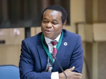 AWF Vice President for Global Policy and Governance Frederick Kumah attends a meeting with African governments at the United Nations Office at Nairobi in 2025.