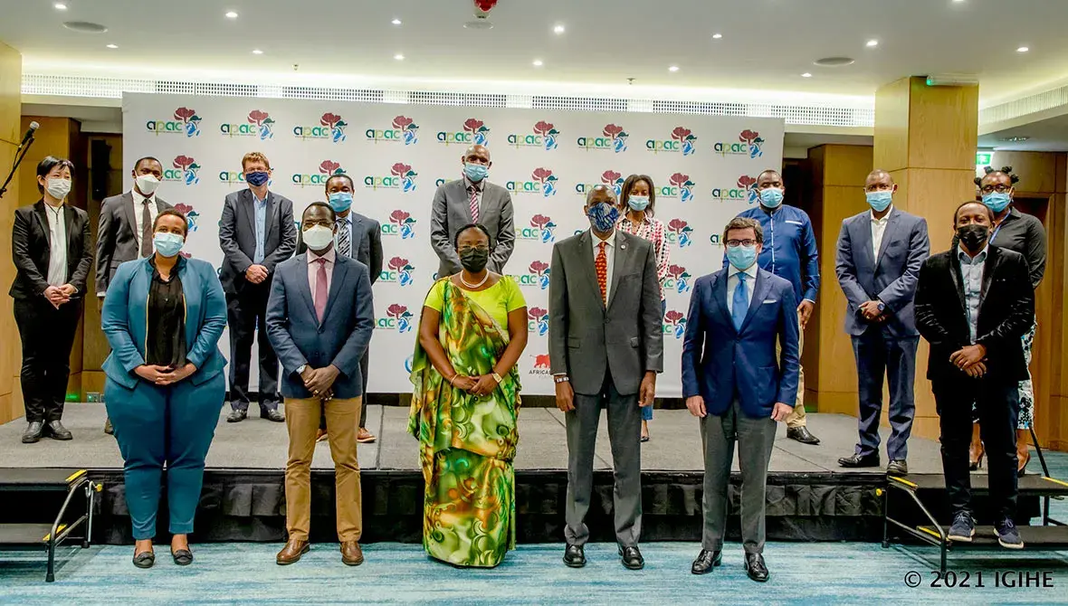 Officials from Government of Rwanda, AWF and IUCN at Africa Protected Areas Congress launch