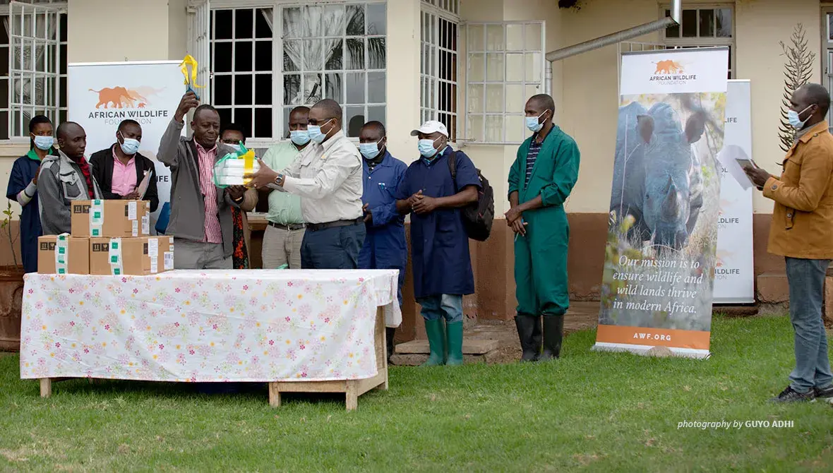 Livestock vaccine handover at Manyara Ranch
