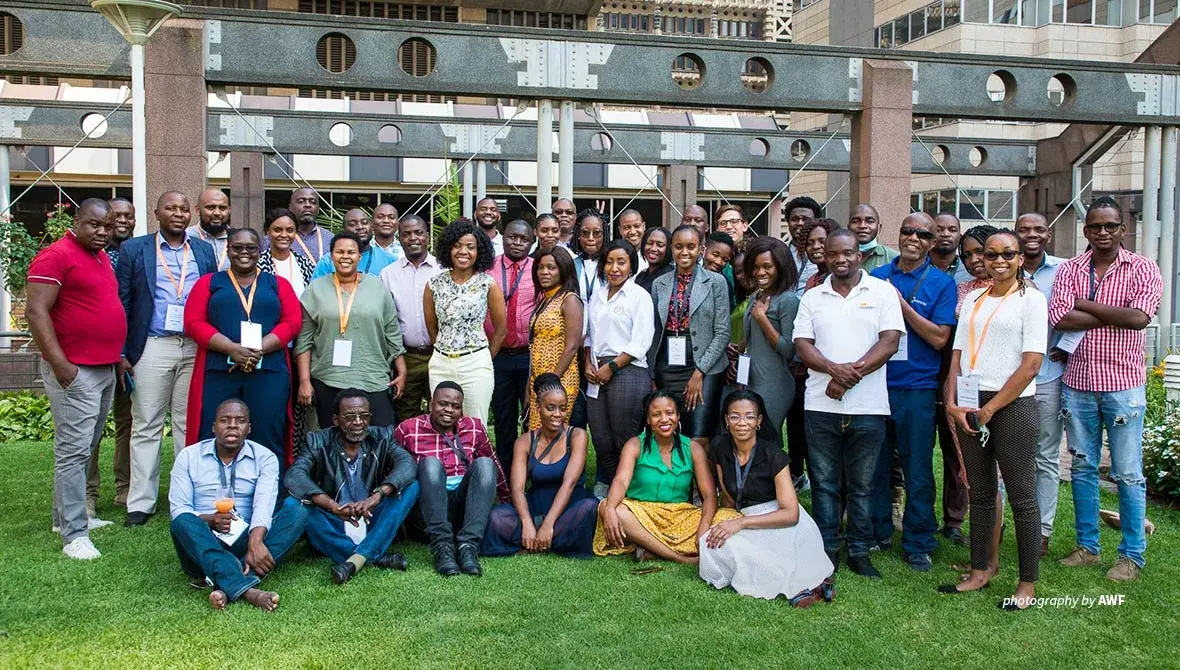 Group photo of Southern African journalists at environmental journalism training