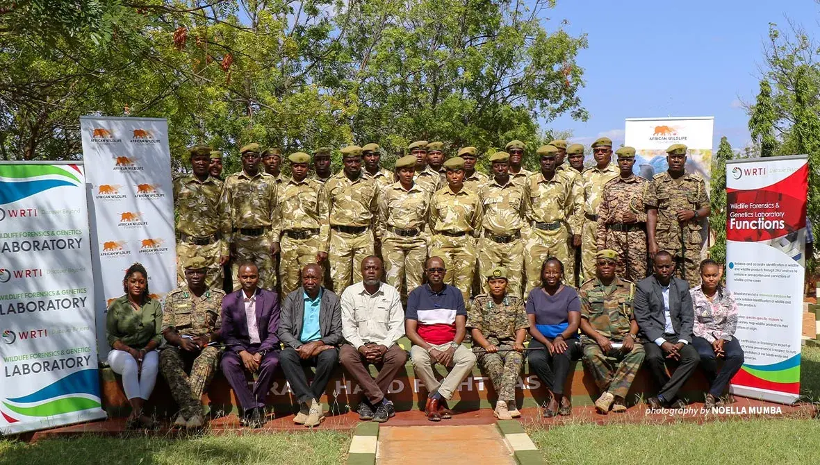 AWF and KWS rangers at DNA forensics training