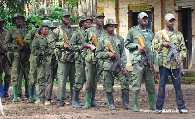 AWF facilitates the training of rangers in the Bili-Uele landscape Photo of ICCN rangers in Bili-Uele during anti-poaching training session